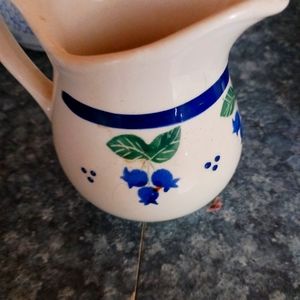 LL BEAN small pottery blueberry syrup pitcher